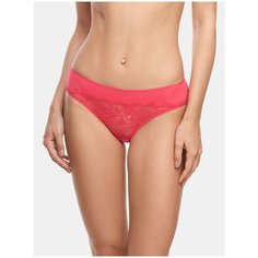 LUI et ELLE Трусы слипы Desiree средней посадки с кружевом, размер 4 (L), Cyclamen