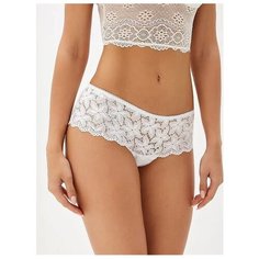 Innamore Трусы кружевные шорты со средней линией талии, размер 4(46), bianco