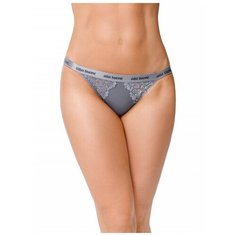 Alla Buone Трусы танга заниженной посадки бесшовные со вставками из плотного кружева, размер XL(50), серый