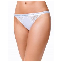 Alla Buone Трусы танга заниженной посадки бесшовные со вставками из плотного кружева, размер M(46), белый