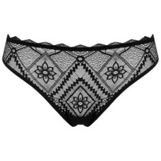 LUI et ELLE Трусы Стринги Victoria низкой посадки кружевные, размер 1 (XS), noir