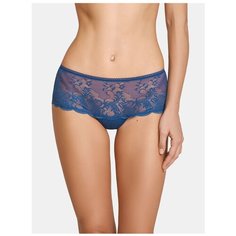 LUI et ELLE Трусы шорты Adeline средней посадки кружевные, размер 5 (XL), melange bleu marine