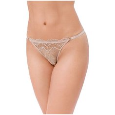 Alla Buone Трусы танга кружевные низкой посадки, размер L(48), бежевый