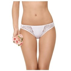LUI et ELLE Трусы слипы Desiree средней посадки с кружевом, размер 5 (XL), blanc