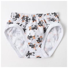 Трусы N.O.A. размер 110 (32), белый набивка обезьянки NOA