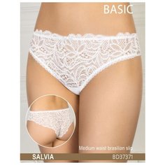 Innamore Трусы бразильяна Salvia средней посадки кружевные, размер 1(40), bianco