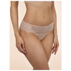 Alla Buone Трусы стринги средней посадки кружевные, размер M(46), бежевый