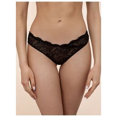 Alla Buone Трусы стринги низкой посадки кружевные, размер S(44), черный