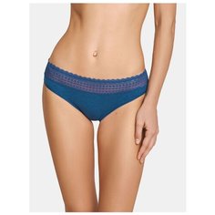 LUI et ELLE Трусы слипы Adeline средней посадки с кружевной задней частью, размер 6 (XXL), melange bleu marine