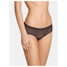 LUI et ELLE Трусы слипы Adeline низкой посадки с прозрачной передней частью, размер 5 (XL), noir