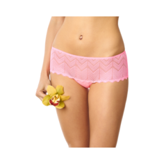 LUI et ELLE Трусы Шорты Carine средней посадки кружевные, размер 1 (XS), rose bonbon