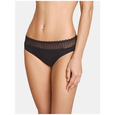 LUI et ELLE Трусы слипы средней посадки с кружевом, размер 1 (XS), noir