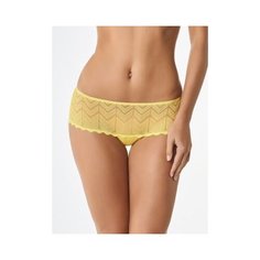 LUI et ELLE Трусы Шорты Carine средней посадки кружевные, размер 6 (XXL), citron