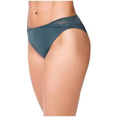 Alla Buone Трусы бразилиана с кружевными вставками, размер 2XL(52), серый