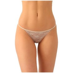 LUI et ELLE Трусы Танга Resille низкой посадки кружевные, размер 5 (XL), ivory