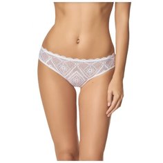 LUI et ELLE Трусы бразильяна низкой посадки кружевные, размер 5 (XL), blanc