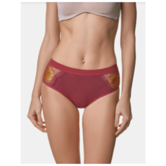 LUI et ELLE Трусы Virginie слипы с высокой посадкой с кружевными вставками, размер 2 (S), chocolat or