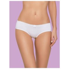 LUI et ELLE Трусы слипы Sandrin низкой посадки с кружевными вставками и бантиком, размер 6 (XXL), blanc