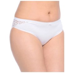 LUI et ELLE Трусы бразильяна средней посадкой с кружевными вставками, размер 6 (XXL), blanc
