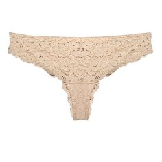 Alla Buone Трусы бразилиана средней посадки кружевные, размер S(44), nudo