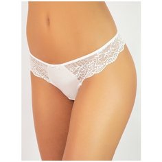Alla Buone Трусы стринги низкой посадки с кружевом, размер XL(50), белый