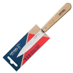 Нож столовый серрейторный Opinel №113, деревянная рукоять, нержавеющая сталь, блистер, 001918