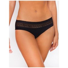 Alla Buone Трусы слипы низкой посадки бесшовные c вставкой из плотного кружева, размер XL(50), nero