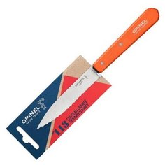 Нож столовый Opinel №113, деревянная рукоять, блистер, нержавеющая сталь, оранжевый, 001921