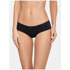 LUI et ELLE Трусы слипы Sandrin низкой посадки с кружевными вставками и бантиком, размер 3 (M), noir