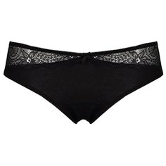 Alla Buone Трусы слипы с кружевными вставками спереди и сзади, размер XL(50), черный