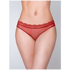Alla Buone Трусы слипы из сетки с кружевом, размер XL(50), бордовый