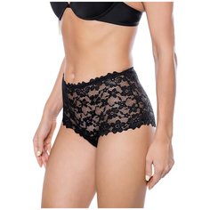 Alla Buone Трусы слипы высокой посадки с кружевом, размер XL(50), nero