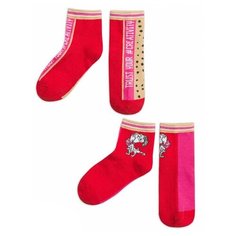 Носки Pelican комплект 2 пары размер 18-20, красный/розовый
