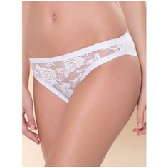 Alla Buone Трусы слипы средней посадки с кружевной вставкой, размер M(46), bianco