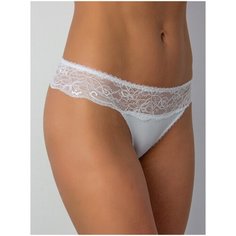 Luce del Sole Трусы стринги Fata низкой посадки с кружевом, размер 4 (48), белый
