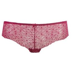 Luce del Sole Трусы шорты низкой посадки кружевные с бантиком, размер 5 (50), бордовый