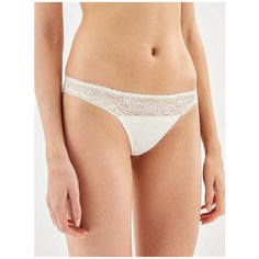Luce del Sole Трусы стринги Fata низкой посадки с кружевом, размер 4 (48), шампань