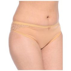 LUI et ELLE Трусы бразильяна средней посадкой с кружевными вставками, размер 6 (XXL), beige