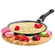 Сковорода блинная "Гармония вкуса", цвет: черный оникс, 44x25x6,5 см, 24 см Elan Gallery