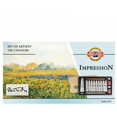 Краски масляные художественные KOH-I-NOOR "Impression", 9 цветов по 16 мл, белила 40 м, 16160300000