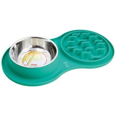 Миска силиконовая двойная ZooOne Turquoise 21015