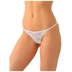 LUI et ELLE Трусы Танга Resille низкой посадки кружевные, размер 5 (XL), white