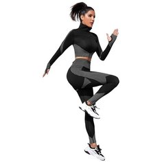Спортивный костюм/Костюм для фитнеса/Костюм для йоги/Тайтсы+Рашгард+Топ Noname