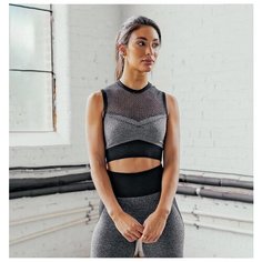 Спортивный костюм/Костюм для фитнеса/Костюм для йоги/Тайтсы+Топ с сеткой Noname