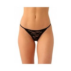 LUI et ELLE Трусы Танга Resille низкой посадки кружевные, размер 4 (L), black