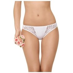 LUI et ELLE Трусы слипы Desiree средней посадки с кружевом, размер 2 (S), blanc