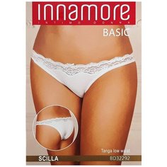 Innamore Трусы танга низкой посадки с кружевом, размер 1(40), bianco