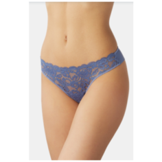 LUI et ELLE Трусы Invisible стринги кружевные бесшовные низкой посадки, размер 2 (S), silver