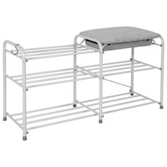 Подставка для обуви ЗМИ 80cm с сиденьем и ящиком White Silver ПДОсСя339БС