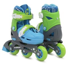 Коньки N.Ergo N-069 2 in 1 р.XS 26-29 Green-Blue
